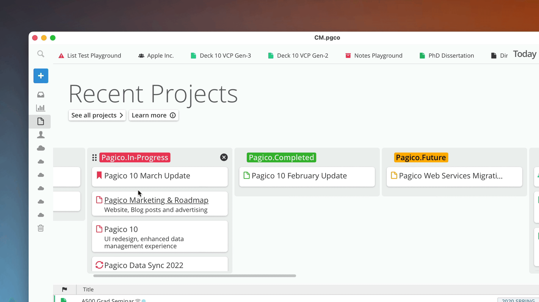 Manage your projects, kanban-style in the new Pagico 10
